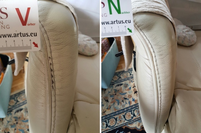 Leder Sofa Abschürfung Armlehne